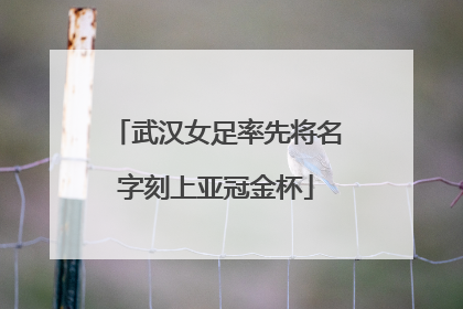 武汉女足率先将名字刻上亚冠金杯