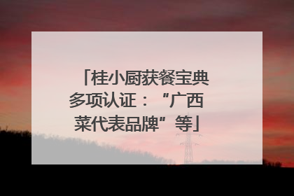 桂小厨获餐宝典多项认证：“广西菜代表品牌”等