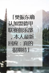 樊振东确认加盟德甲联赛俱乐部，本人最新回应：真的很期待