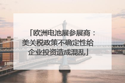 欧洲电池展参展商：美关税政策不确定性给企业投资造成混乱