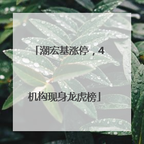 潮宏基涨停，4机构现身龙虎榜