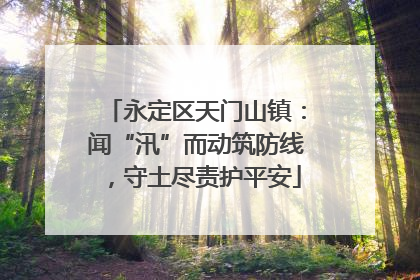 永定区天门山镇：闻“汛”而动筑防线，守土尽责护平安