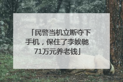 民警当机立断夺下手机，保住了李娭毑71万元养老钱