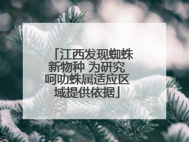 江西发现蜘蛛新物种 为研究呵叻蛛属适应区域提供依据