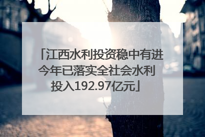 江西水利投资稳中有进 今年已落实全社会水利投入192.97亿元