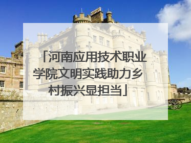 河南应用技术职业学院文明实践助力乡村振兴显担当