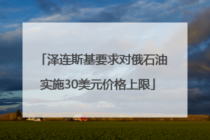 泽连斯基要求对俄石油实施30美元价格上限