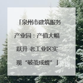 泉州市建筑服务产业园：产值大幅跃升 老工业区实现“破茧成蝶”
