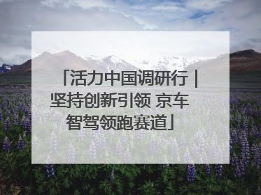 活力中国调研行｜坚持创新引领 京车智驾领跑赛道