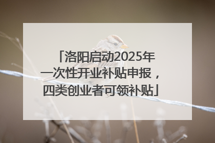 洛阳启动2025年一次性开业补贴申报，四类创业者可领补贴