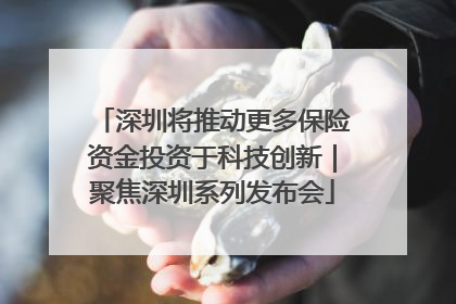 深圳将推动更多保险资金投资于科技创新｜聚焦深圳系列发布会