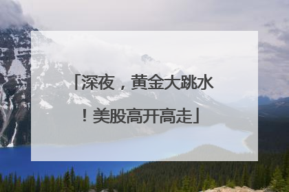 深夜，黄金大跳水！美股高开高走