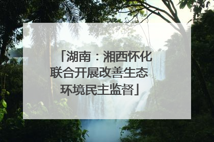 湖南：湘西怀化联合开展改善生态环境民主监督