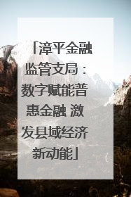 漳平金融监管支局：数字赋能普惠金融 激发县域经济新动能