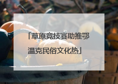 草原竞技赛助推鄂温克民俗文化热