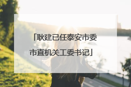 耿建已任泰安市委市直机关工委书记