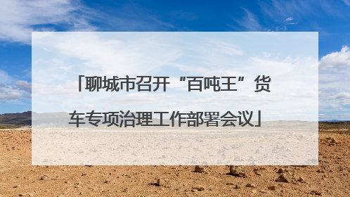 聊城市召开“百吨王”货车专项治理工作部署会议