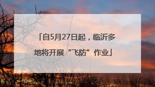 自5月27日起，临沂多地将开展“飞防”作业