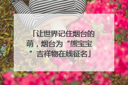 让世界记住烟台的萌，烟台为“熊宝宝”吉祥物在线征名