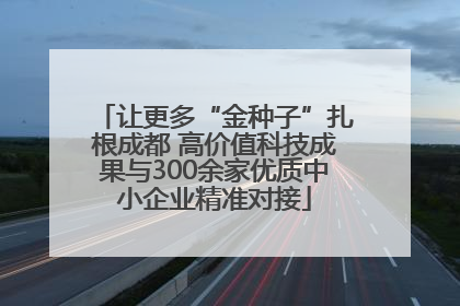 让更多“金种子”扎根成都 高价值科技成果与300余家优质中小企业精准对接