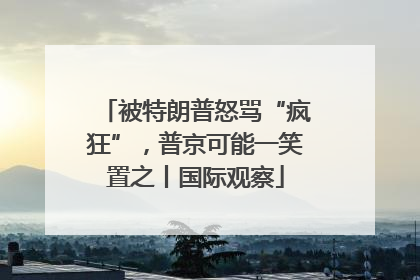 被特朗普怒骂“疯狂”，普京可能一笑置之丨国际观察