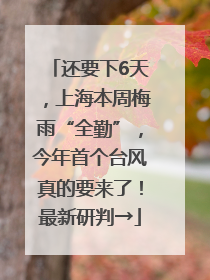 还要下6天，上海本周梅雨“全勤”，今年首个台风真的要来了！最新研判→
