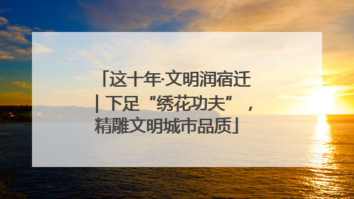 这十年·文明润宿迁｜下足“绣花功夫”，精雕文明城市品质