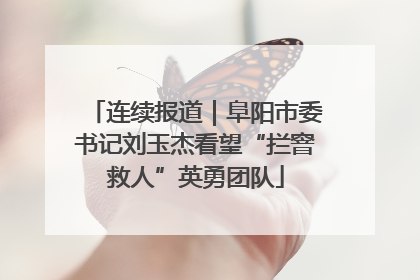 连续报道｜阜阳市委书记刘玉杰看望“拦窨救人”英勇团队