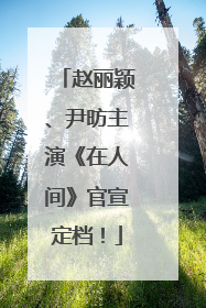 赵丽颖、尹昉主演《在人间》官宣定档！
