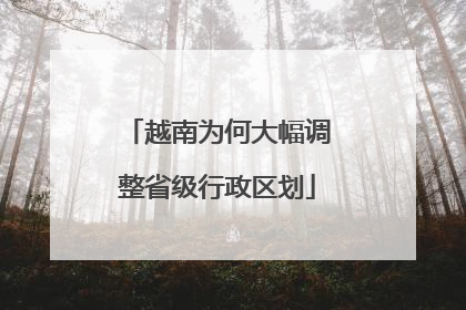 越南为何大幅调整省级行政区划