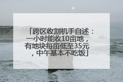 跨区收割机手自述：一小时能收10亩地，有地块每亩低至35元，中午基本不吃饭