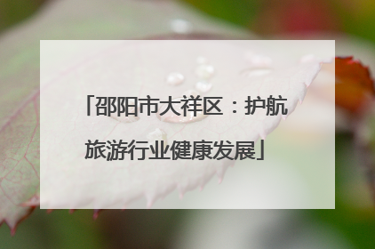 邵阳市大祥区：护航旅游行业健康发展