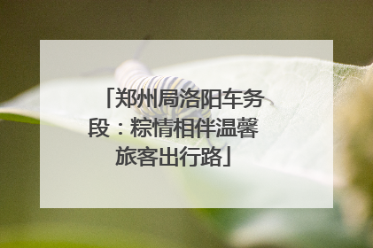 郑州局洛阳车务段：粽情相伴温馨旅客出行路