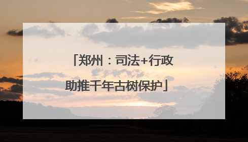 郑州：司法+行政助推千年古树保护