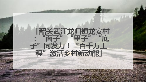 韶关武江龙归镇龙安村：“面子”“里子”“底子”同发力！“百千万工程”激活乡村新动能