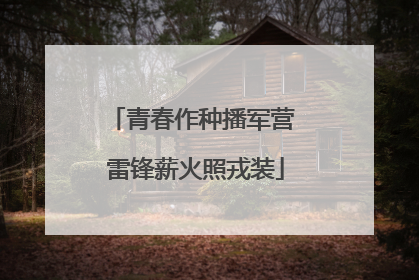 青春作种播军营 雷锋薪火照戎装