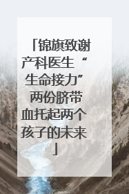 锦旗致谢产科医生“生命接力” 两份脐带血托起两个孩子的未来