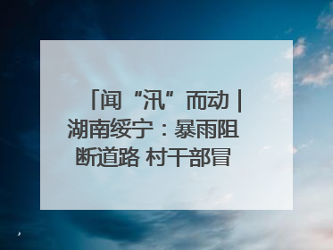 闻“汛”而动｜湖南绥宁：暴雨阻断道路 村干部冒雨抢险保畅通