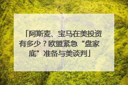 阿斯麦、宝马在美投资有多少？欧盟紧急“盘家底”准备与美谈判