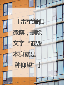 雷军编辑微博，删除文字“诋毁本身就是一种仰望”