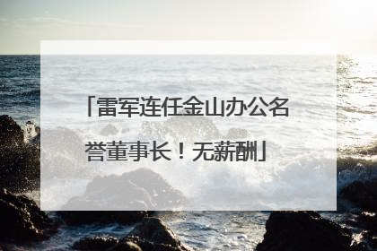 雷军连任金山办公名誉董事长！无薪酬