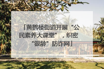 黄鹤楼街道开展“公民素养大课堂”，织密“银龄”防诈网