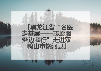 黑龙江省“名医走基层——志愿服务边疆行”走进双鸭山市饶河县