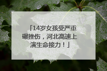 14岁女孩受严重碾挫伤，河北高速上演生命接力！