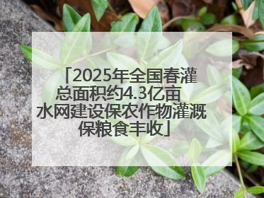 2025年全国春灌总面积约4.3亿亩 水网建设保农作物灌溉 保粮食丰收