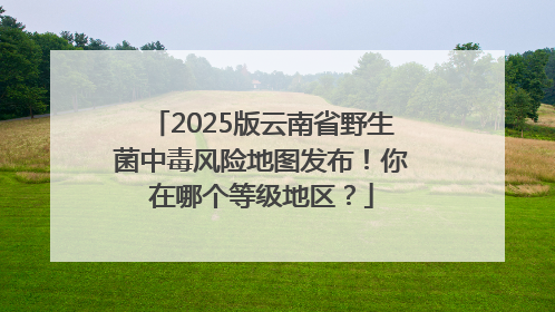 2025版云南省野生菌中毒风险地图发布！你在哪个等级地区？