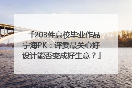 203件高校毕业作品宁海PK：评委最关心好设计能否变成好生意？
