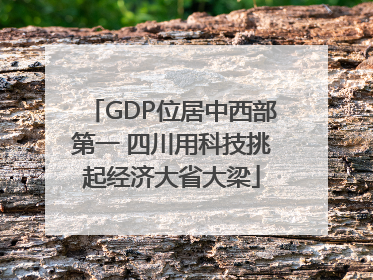 GDP位居中西部第一 四川用科技挑起经济大省大梁