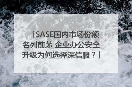 SASE国内市场份额名列前茅 企业办公安全升级为何选择深信服？